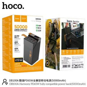 Alternative view of باور بانك HOCO DB100A Harmony سعة 50000mAh بقوة PD 65W